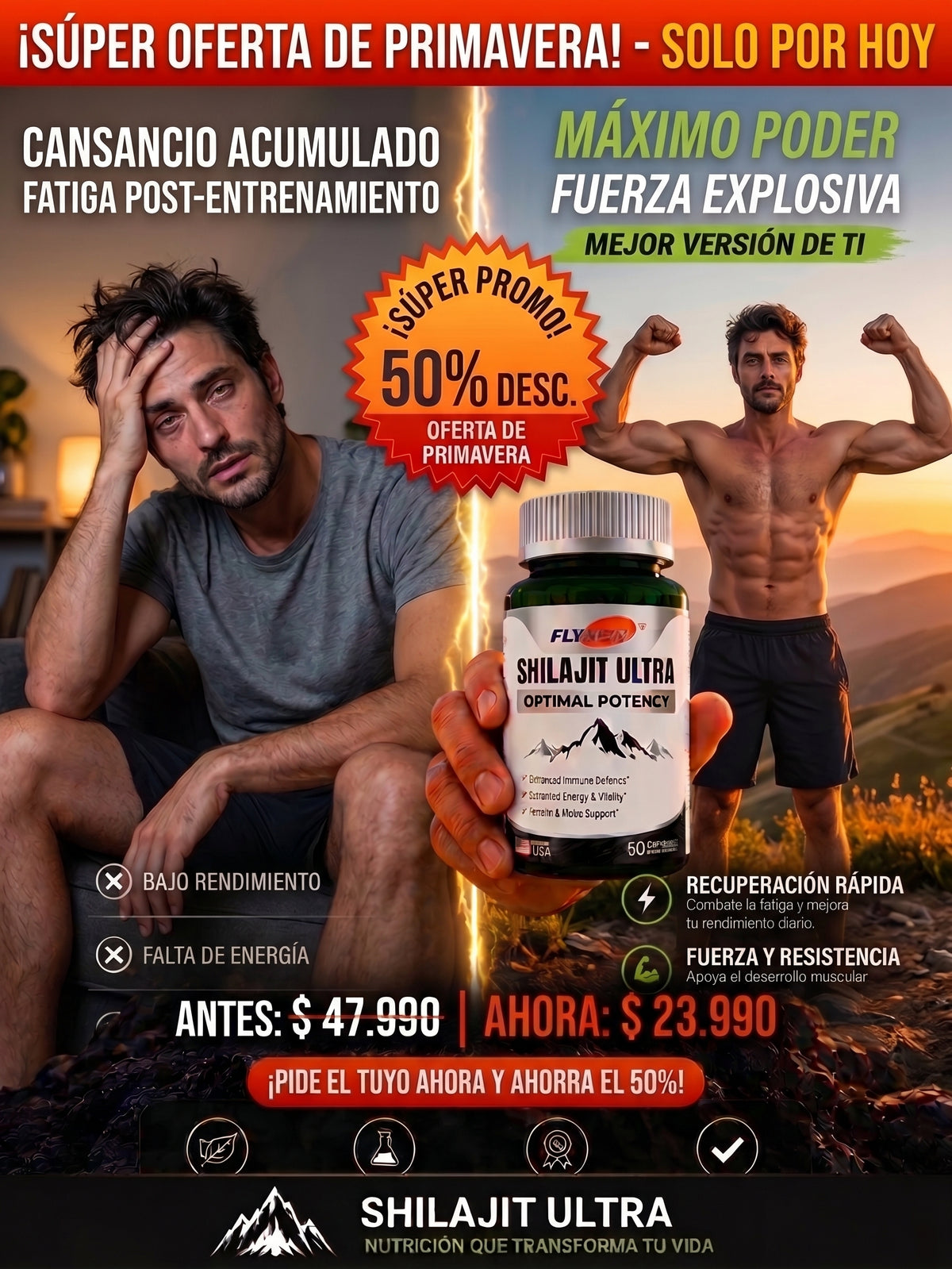 SHILAJIT ULTRA FLYNEW® 60 CÁPSULAS - 50% OFF