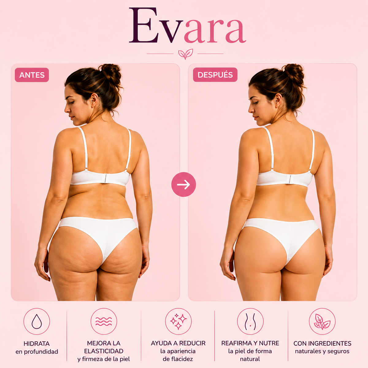 Piel más firme | Hidratada en 4 semanas con Evara®