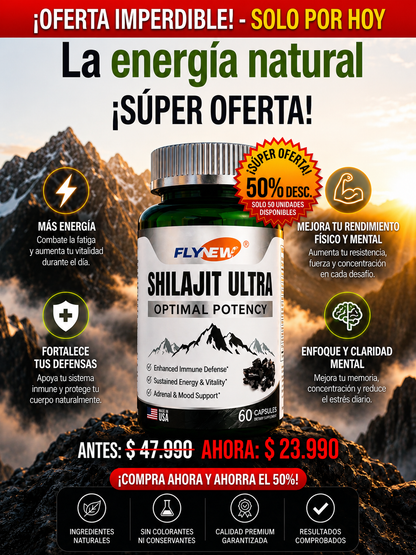 SHILAJIT ULTRA FLYNEW® 60 CÁPSULAS -  50% OFF