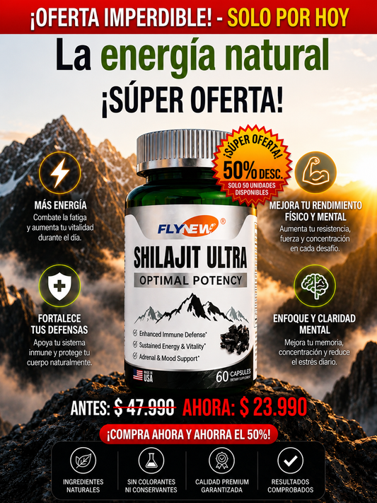 SHILAJIT ULTRA FLYNEW® 60 CÁPSULAS -  50% OFF