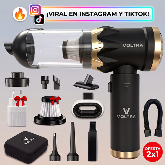 Aspiradora de Mano Inalámbrica Voltra® 3 en 1 Black Edition (Filtro HEPA y Adaptador de Carga de REGALO)