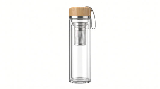 Botella de vidrio de borosilicato con tapa