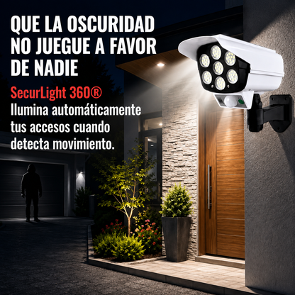 SecurLight 360® | Foco Solar Disuasivo Tipo Cámara de Seguridad