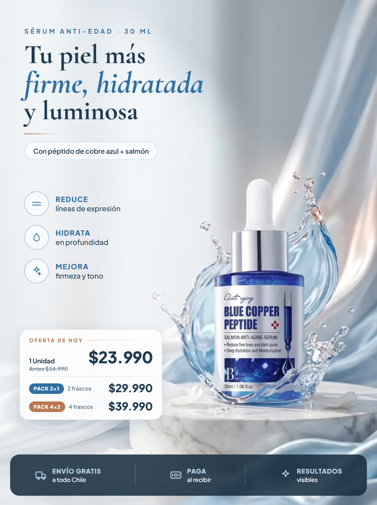 Blue Serum péptido de cobre azul + salmón 30 ml